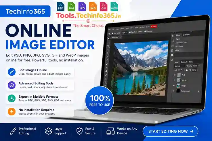Online Image Editor – Edit PSD, PNG, JPG & SVG Free | TechInfo365